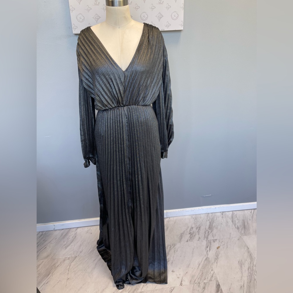 Express Metallic silver - maxi long sleeve dress